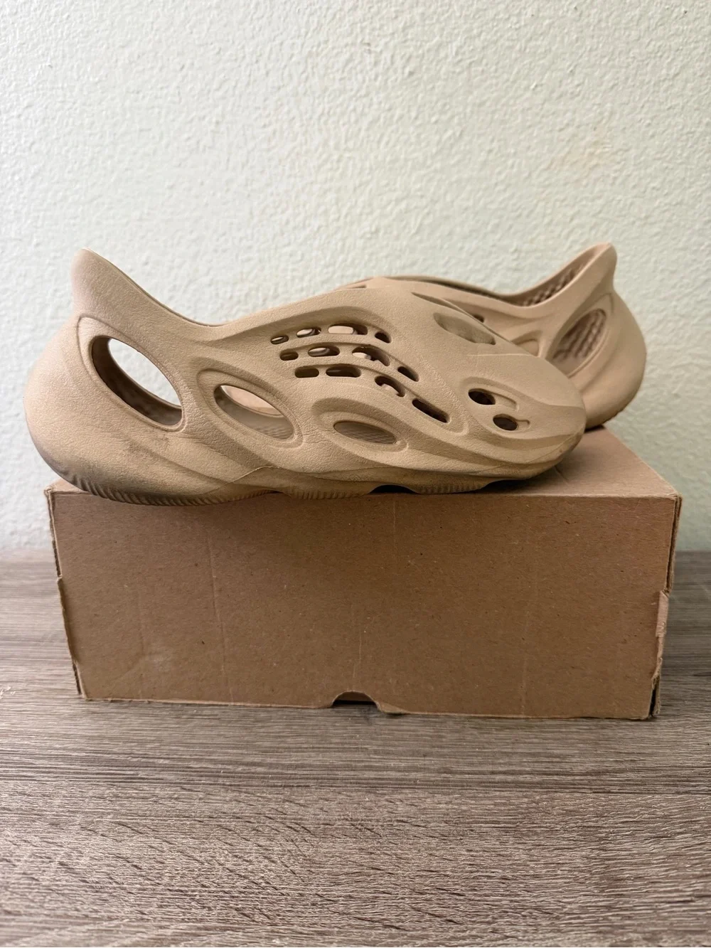 adidas Kids Foam Clog Sandal in Tan